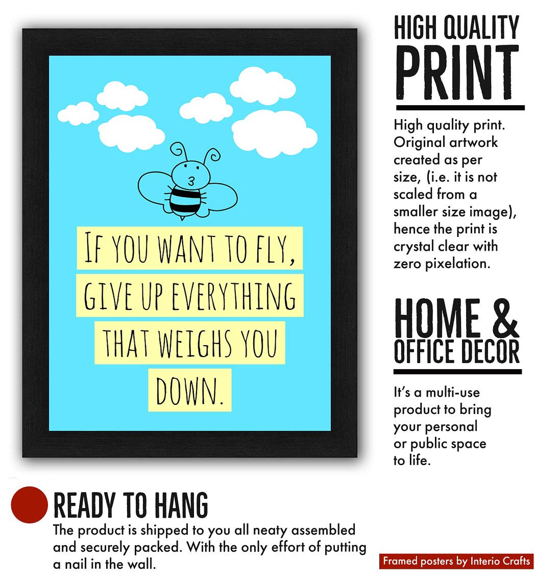 Interio Crafts Motivational Quotes Home Decor Inspirational Poster Office Decor Wall Poster With Frame(Frame Size: 13X10 Inches)